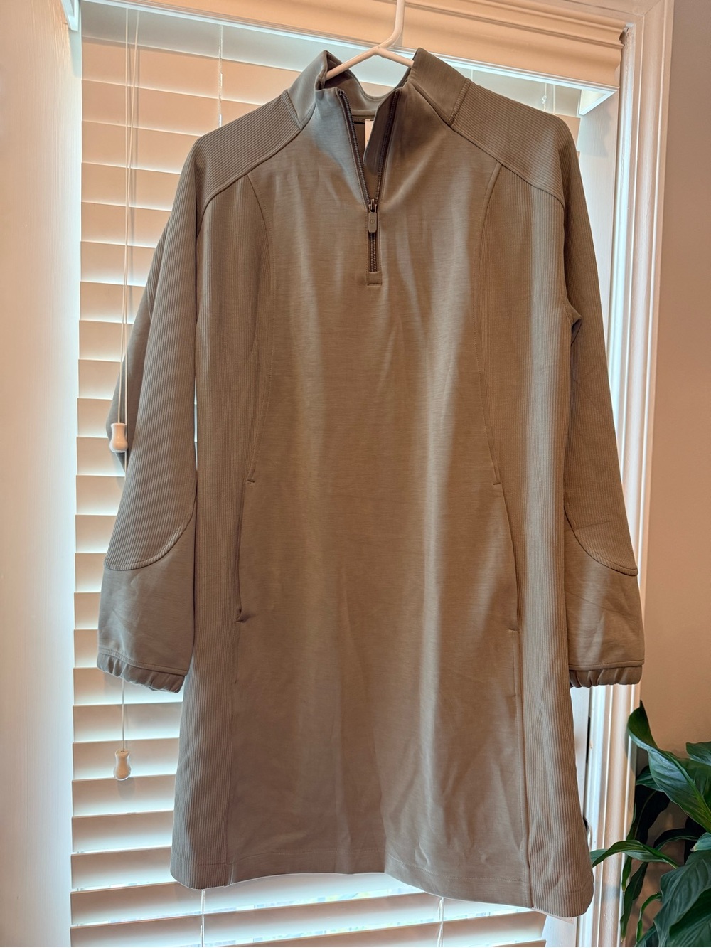 NWT lululemon athletica Olive Green softstreme half zip mini dress